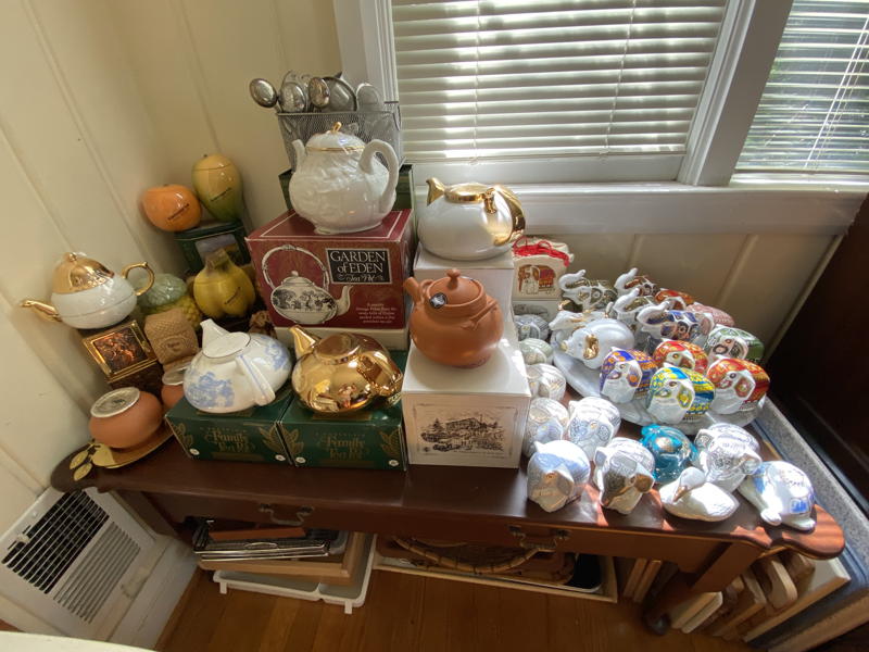 Large Teapot and Elephant Figurine Collection