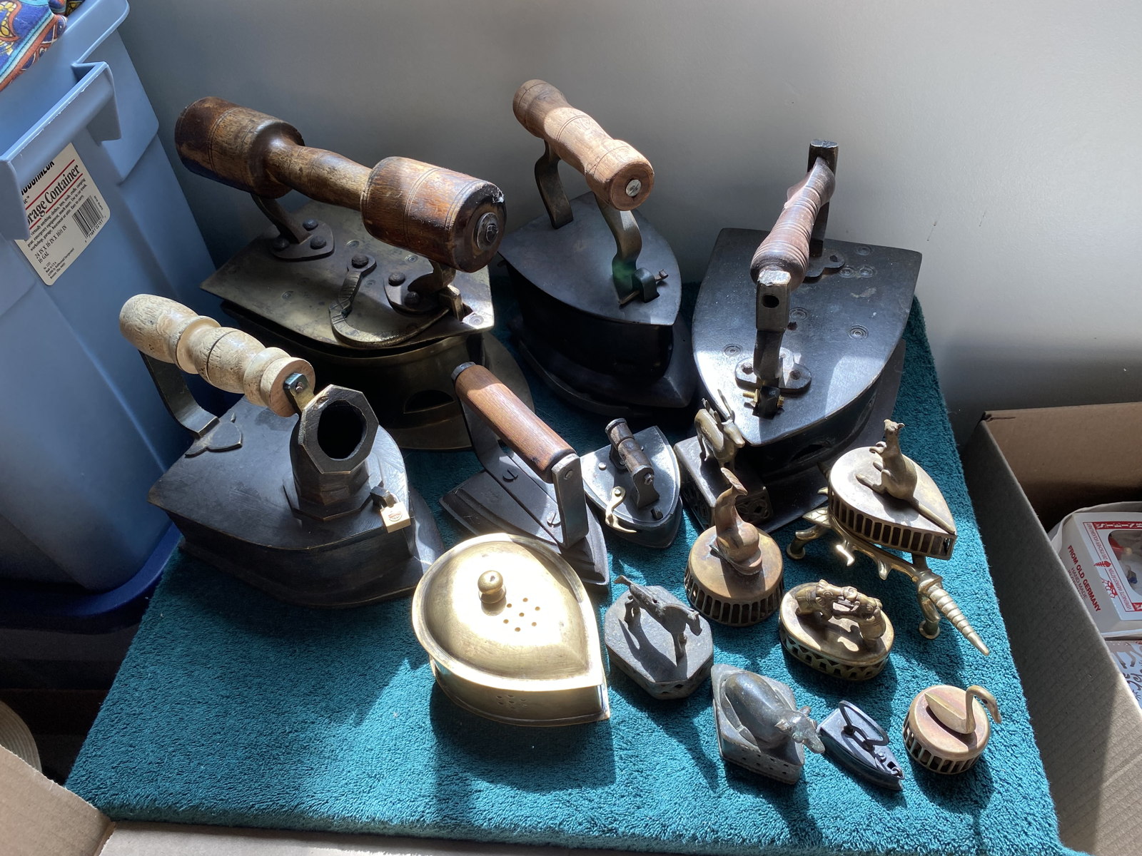Antique Cast Iron and Brass Pressing Irons Collection