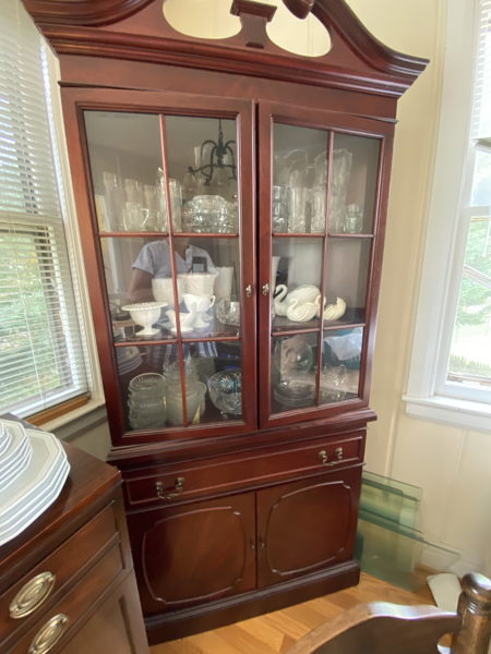 Cherry China Cabinet with Glassware Collection