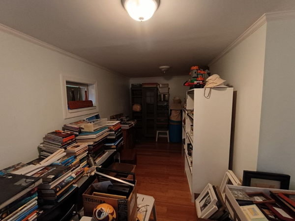 Converted Garage Storage Room Overview