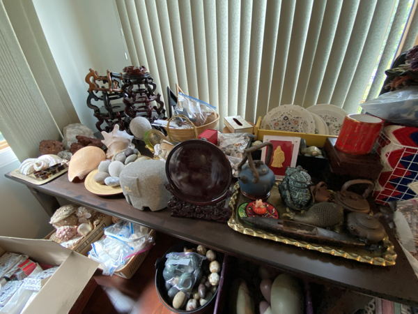 Asian Collectibles, Tea Sets, Stones, and Shells