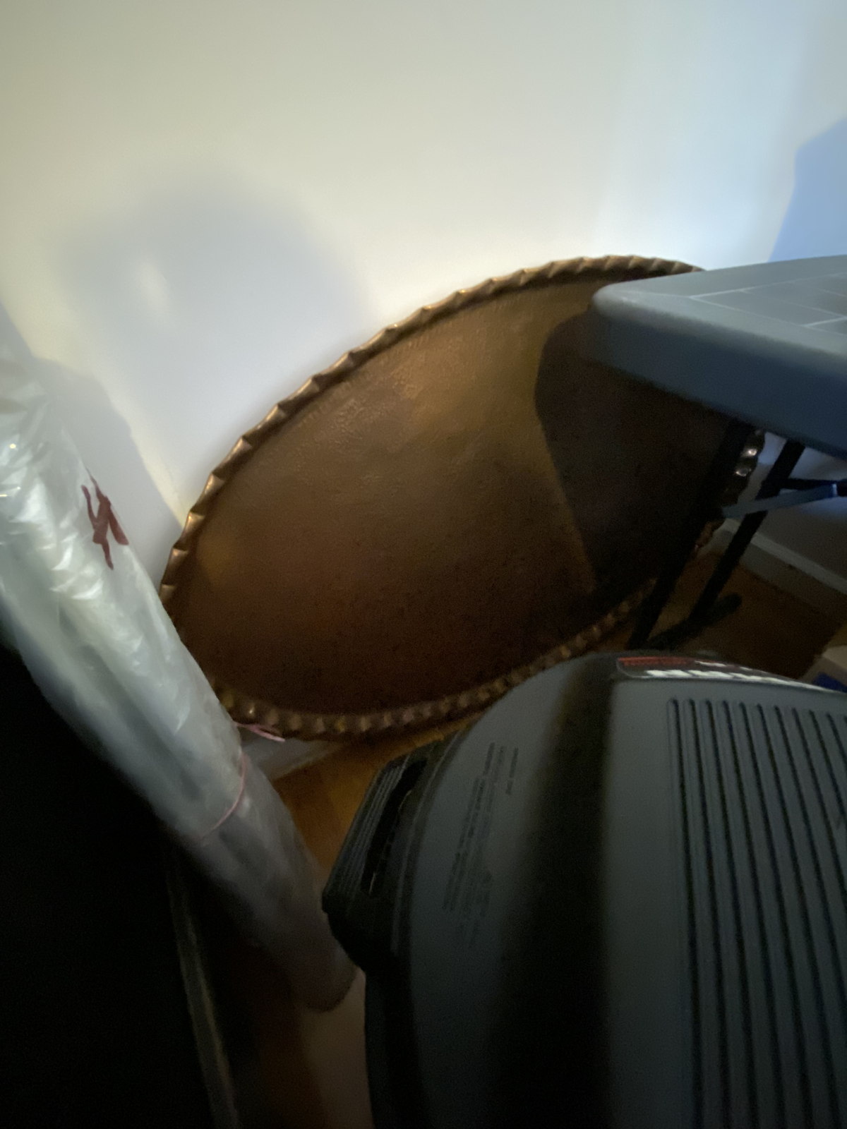 Large Brown Leather-Look Decorative Tray